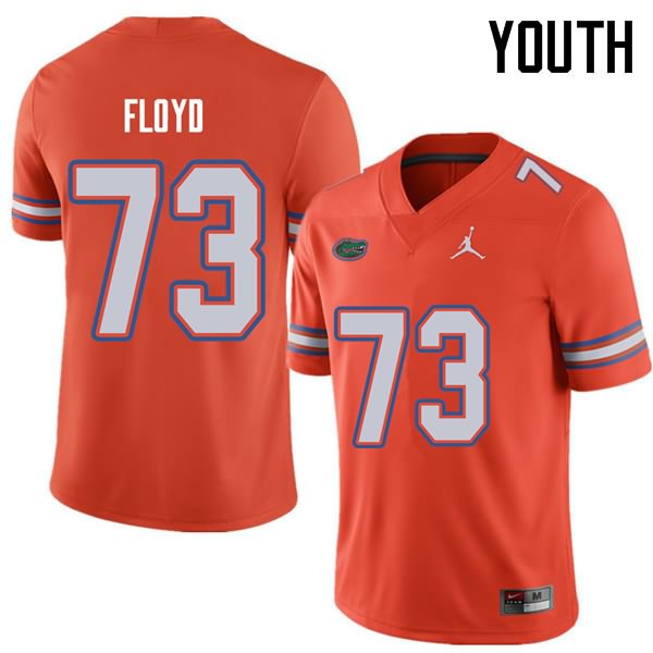NCAA Florida Gators Sharrif Floyd Youth #73 Jordan Brand Orange Stitched Authentic College Football Jersey EQH6064HW